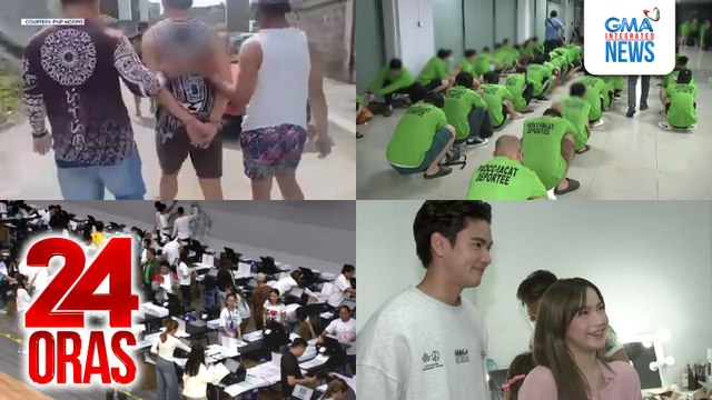 24 Oras: (Part 1) Lalaki, arestado dahil sa pagpatay sa kapitbahay na nambu-bully umano sa kaniya; mabagal umanong deportation ng foreign POGO workers, inusisa sa Senado; COMELEC, nagdagdag ng 200 verifiers; 4M sa 27M balotang naimprenta..., atbp.