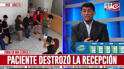 A lo "Bombita Rodriguez": Paciente destrozo la recepcion