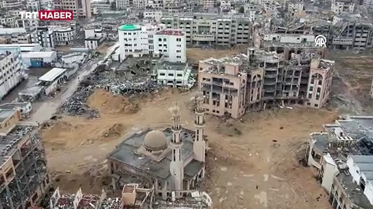 Gazze'de işgalci İsrail'in yıkıma uğrattığı üniversiteler görüntülendi