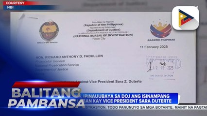 Malacañang, ipinauubaya sa DOJ ang isinampang kaso ng NBI laban kay VP Sara Duterte