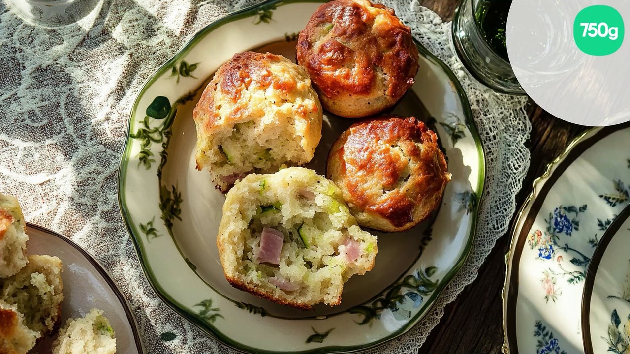 Muffins courgettes jambon au cumin
