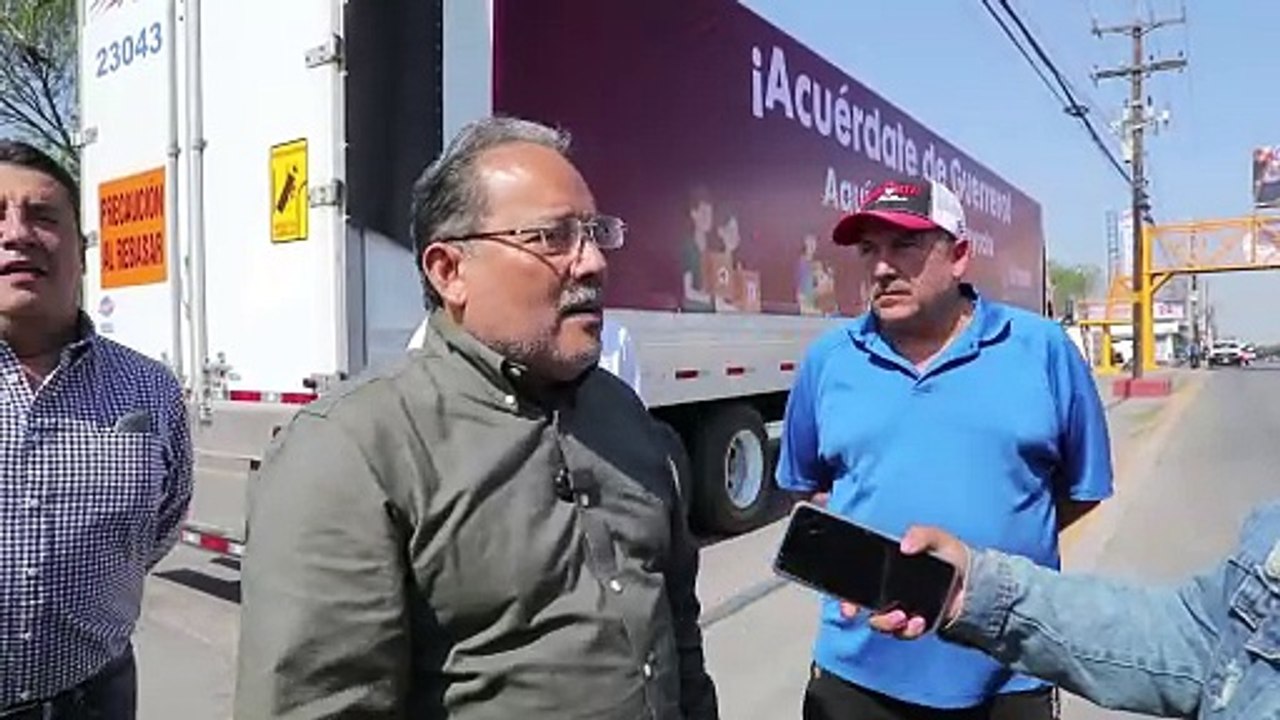 Escobedo envía primer tráiler a Guerrero con víveres a familias damnificadas