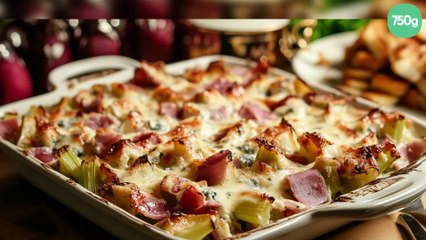 Gratin de céleri au bleu et au jambon
