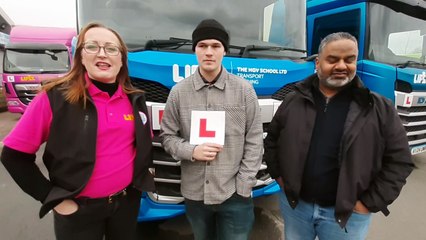 Alex Jeavons age 18 passes his HGV test.