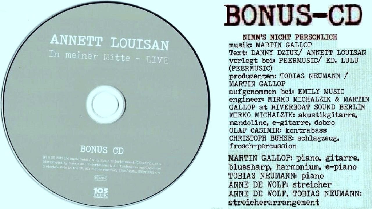 ANNETT LOUISAN — NIMMS NICHT PERSÖNLICH | BONUS-CD