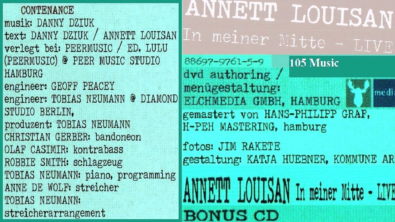 ANNETT LOUISAN — CONTENANCE | BONUS-CD