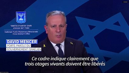 Israël attend du Hamas qu'il libère samedi trois otages vivants pour sauver la trêve
