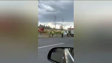 VIDEO: Colapsa choque de tráiler la carretera Chamapa-Lechería