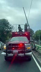 Suspenden tren ligero tras caída de luminaria en zona de vías en Coyoacán