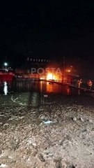 Queman delincuentes barco pirata en la presa “La Boca”