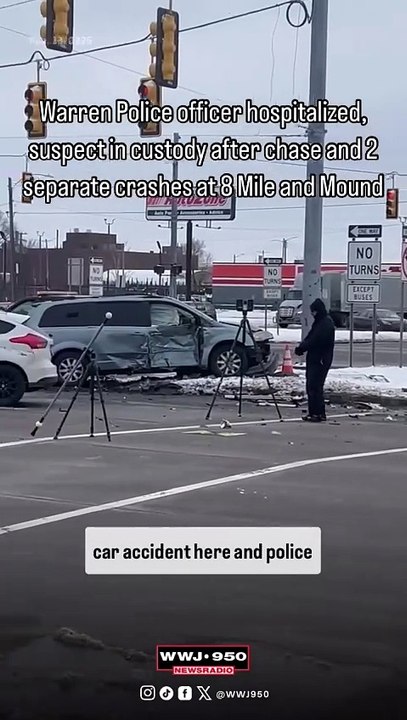Warren cop in hospital, suspect arrested after chase and pair of crashes