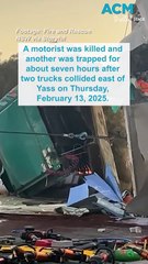 Driver trapped for seven hours following deadly truck rollover