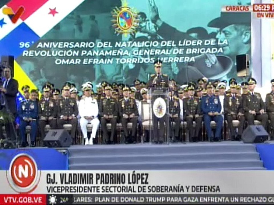 Vicepresidente sectorial Padrino López enaltece la lucha del líder revolucionario Omar Torrijos