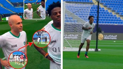 Iniesta da asistencia de lujo a Speed en el entrenamiento benéfico para 'Match4Hope'