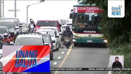 Motorcycle rider na dumaan sa EDSA busway at nag-counterflow para takasan ang SAICT, nahuli rin | Unang Balita