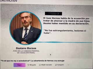 Gustavo Hornos acusado de estrangulamiento por su ex mujer.