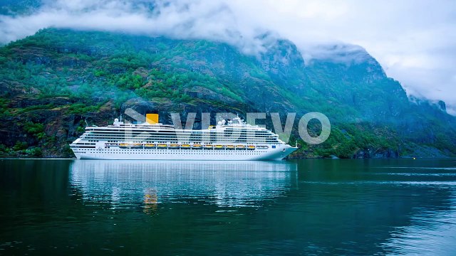 Cruise Ship, Cruise Liners On Hardanger fjorden, Norway
