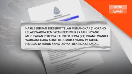 Pusat hiburan tawar bayaran GRO berbeza diserbu, 21 wanita ditahan