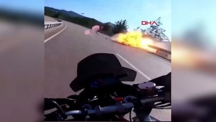 Polis Cuma Şimşek'in kaza anı arkadaşının kask kamerasına yansıdı!