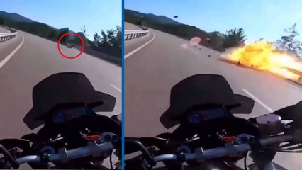 Polis memurunun hayatını kaybettiği motosiklet kazası kask kamerasında