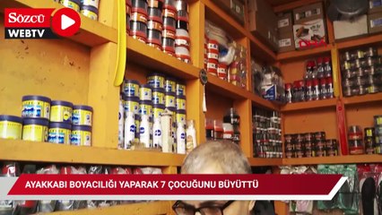 Bedensel engelli baba, ayakkabı boyacılığı yaparak 7 çocuğunu büyüttü