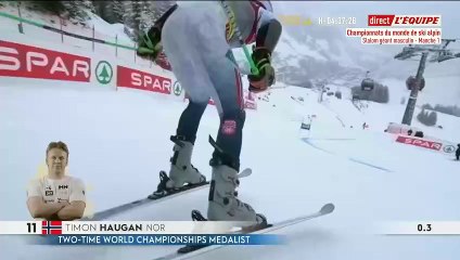 Timon Haugan domine la première manche du géant - Ski - Mondiaux (H)