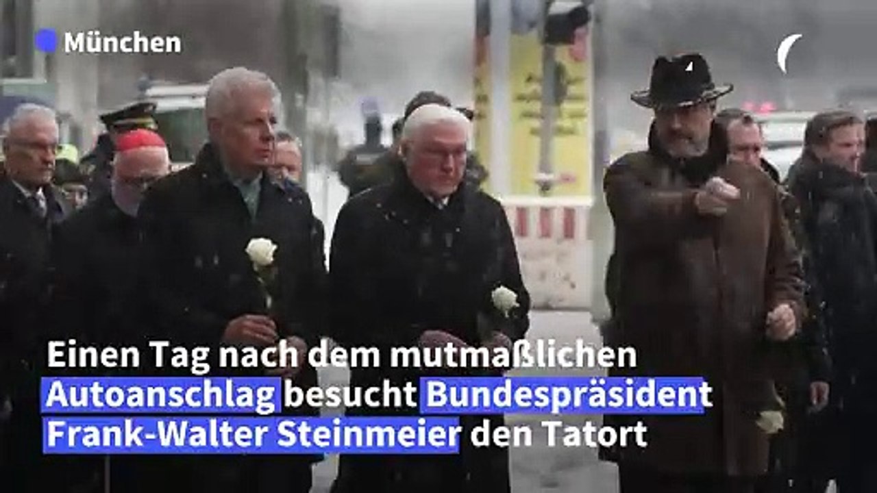 Nach mutmaßlichem Autoanschlag: Steinmeier gedenkt in München der Opfer