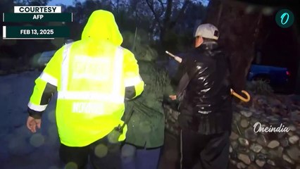 Malibu Landslide | Heart-Stopping Video Shows Los Angeles Firefighter Swept Away Into Pacific Ocean