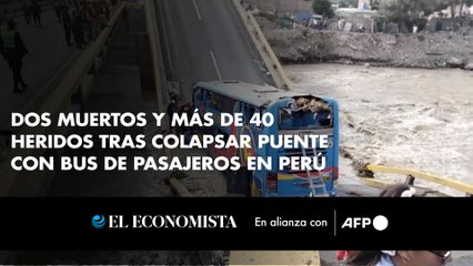 Dos muertos y más de 40 heridos tras colapsar puente con bus de pasajeros en Perú