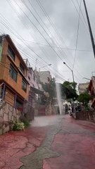 Mega fuga de agua alerta a vecinos de la GAM; se fractura tubo de 4 pulgadas