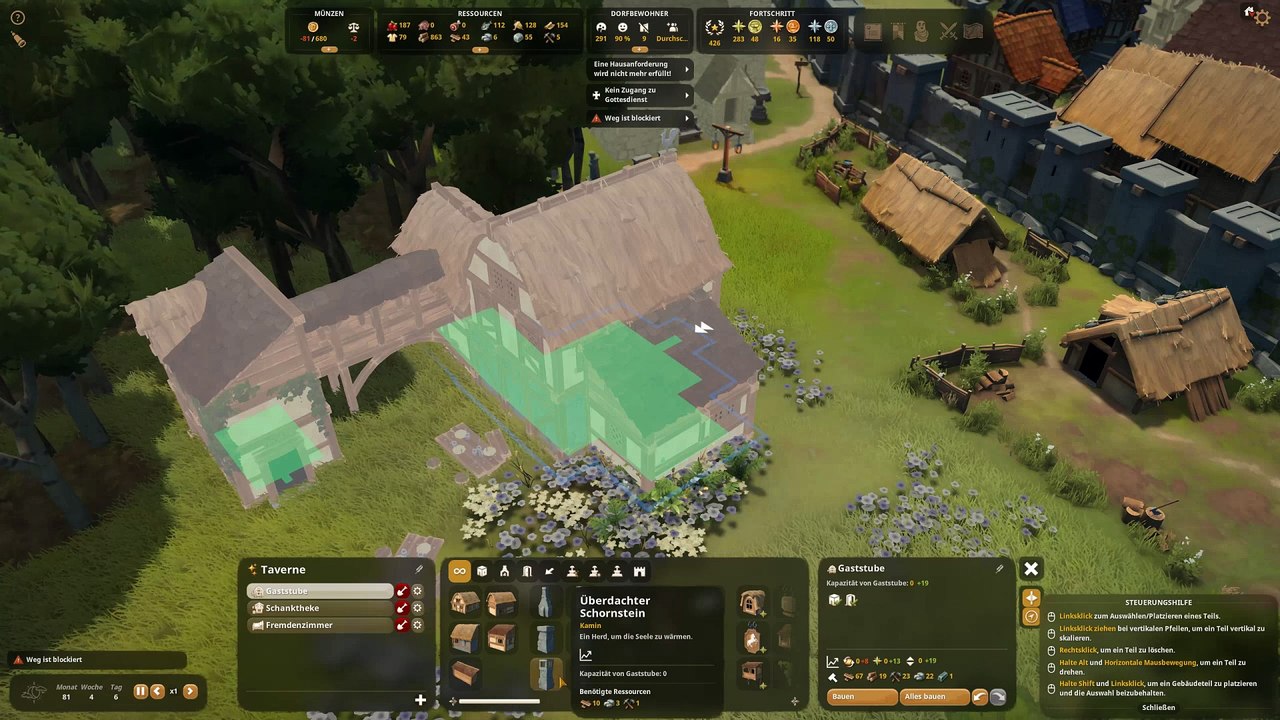 Mittelalteridyll in foundation: wir bauen 5 minuten mit eifer an einem wirtshaus