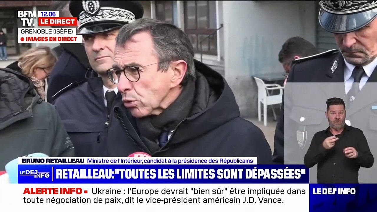 Attaque à la grenade à Grenoble: "On a utilisé des techniques de guerre", déplore Bruno Retailleau