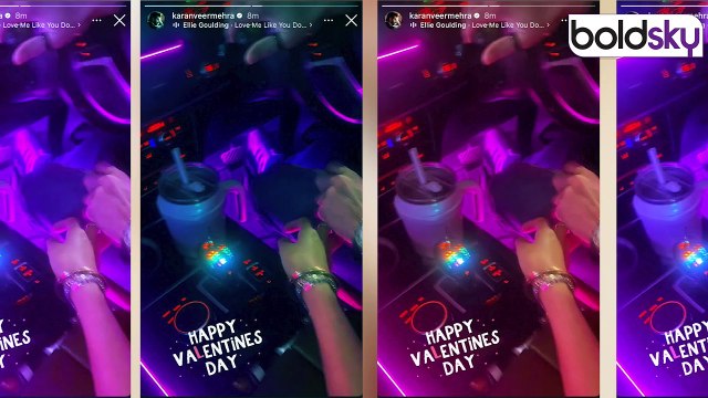Karanveer Mehra ने Chum Darang के साथ मनाया Valentine's Day, Car में हाथ थामे Romantic Moment
