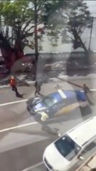 VÍDEO: guarda municipal leva pedrada após abordar suspeito de assalto