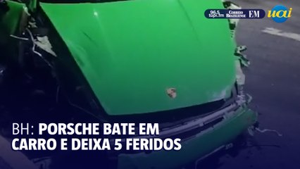 Porsche de influenciador bate em carro e deixa cinco feridos em BH