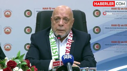 HAK-İŞ ve Lünban işçi sendikası CGTL'den Filistin'e destek toplantısı