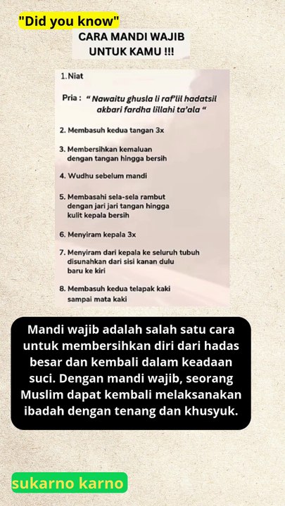 Cara mandi wajib yang wajib anda ketahui #motivasi #inspirasi