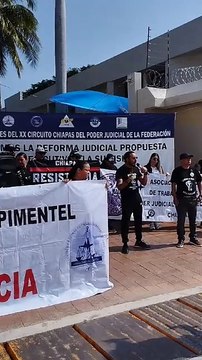 Protestan trabajadores del Poder Judicial en Chiapas, anuncian paro total