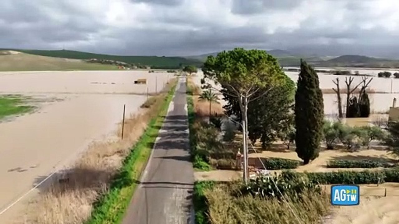 Esonda il Mignone nel viterbese: le immagini dal drone