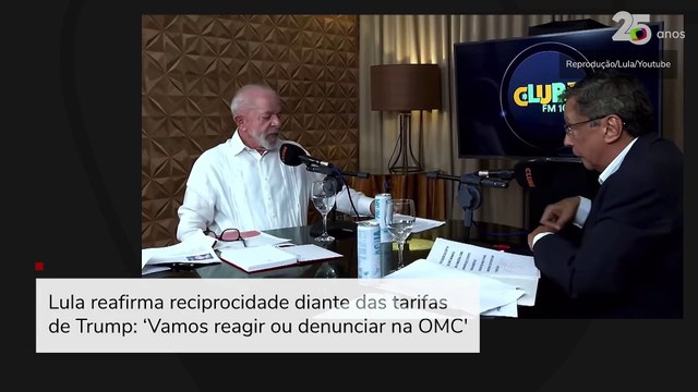 Lula reafirma reciprocidade diante das tarifas de Trump: ‘Vamos reagir ou denunciar na OMC'