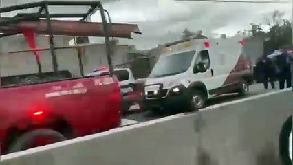 Tráileres provocan carambola en Texcoco-Tepexpan, dejan 2 heridos (VIDEO)