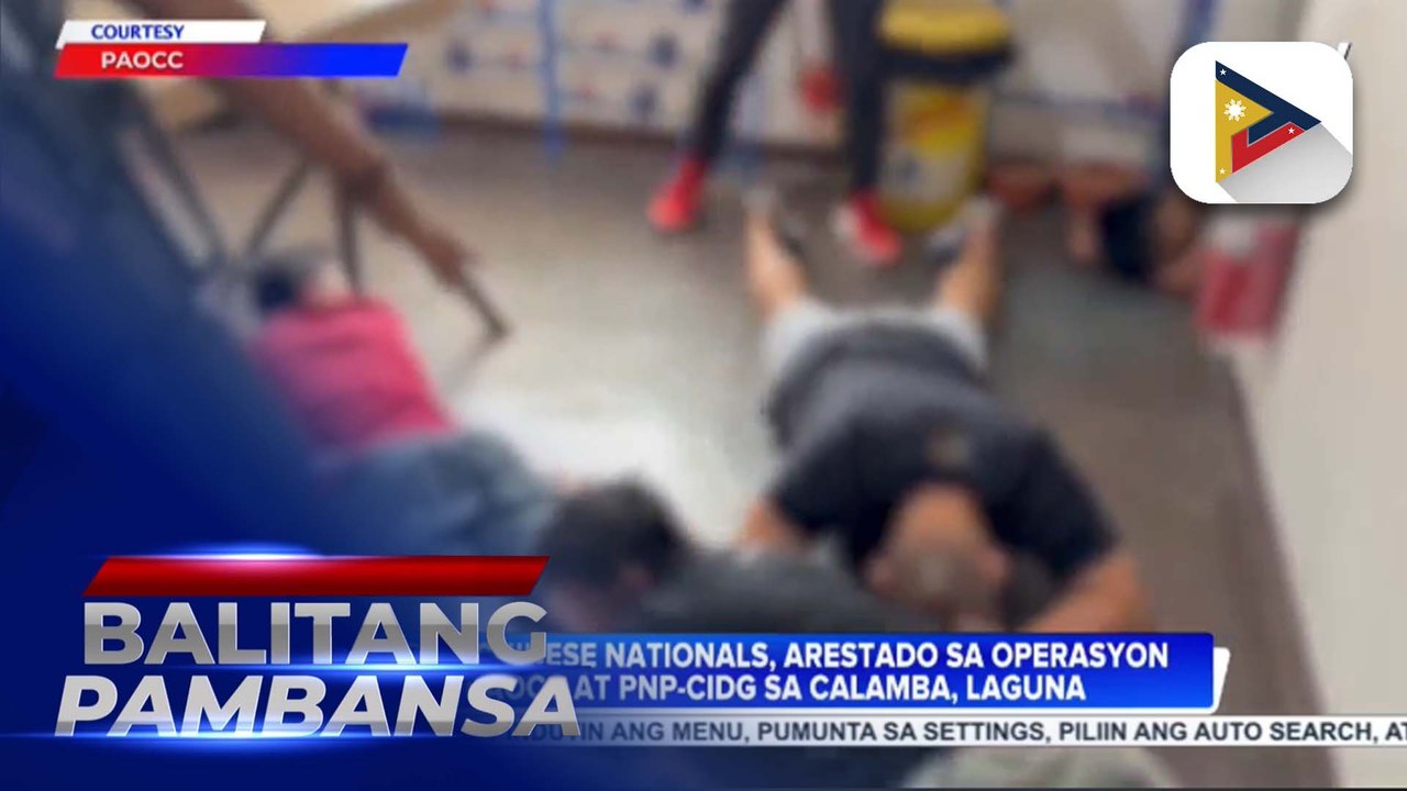 Tatlong Chinese nationals, arestado sa pagsalakay ng PAOCC sa umano'y tanggapan ng POGO sa Laguna