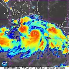 Así se vió el ojo del huracán John desde el espacio