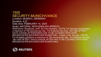 Vance el vice de Trump en la conferencia de Seguridad en Múnich