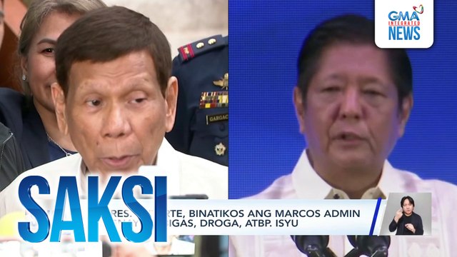 Ex-Pres. Duterte, binatikos ang Marcos admin kaugnay ng bigas, droga, atbp. isyu | Saksi