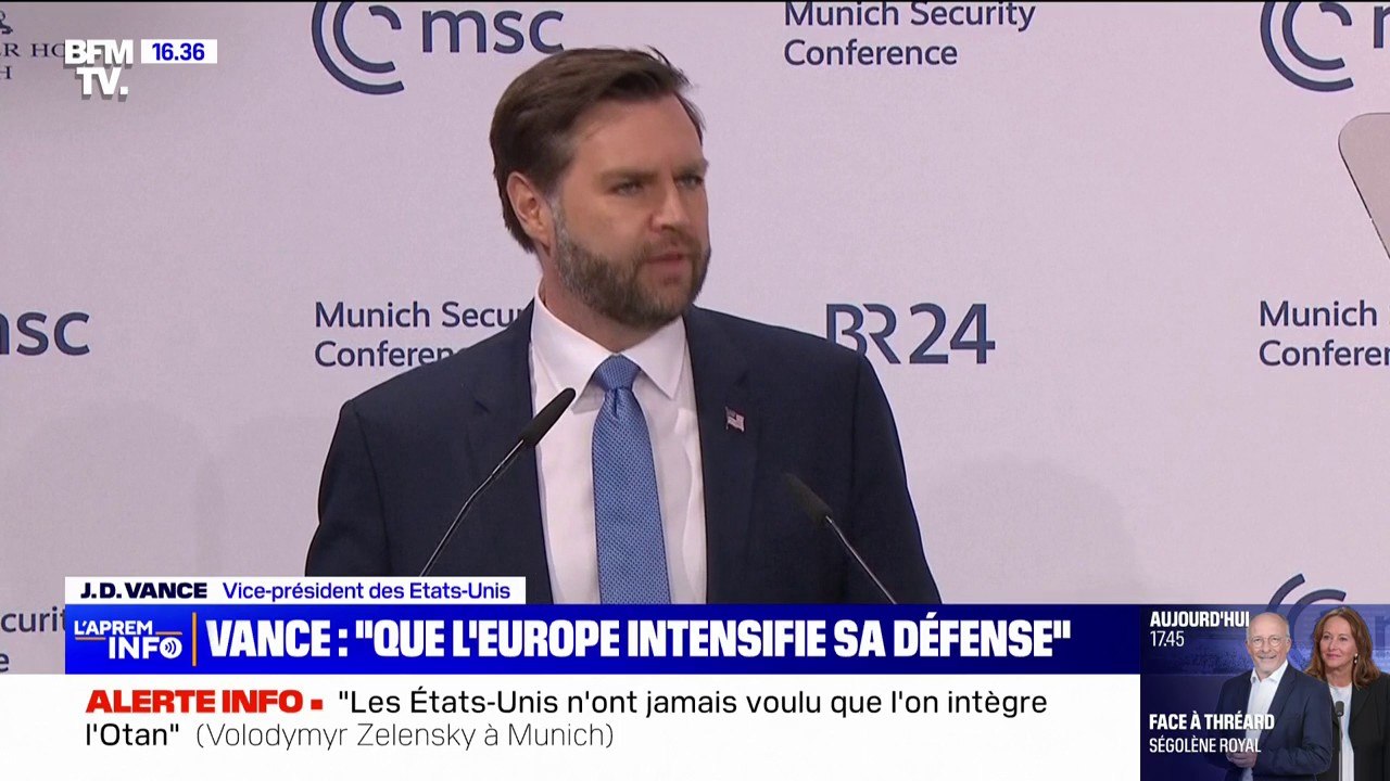 "Il est important dans les années à venir que l'Europe intensifie sa propre défense", estime J.D Vance (vice-président des États-Unis)