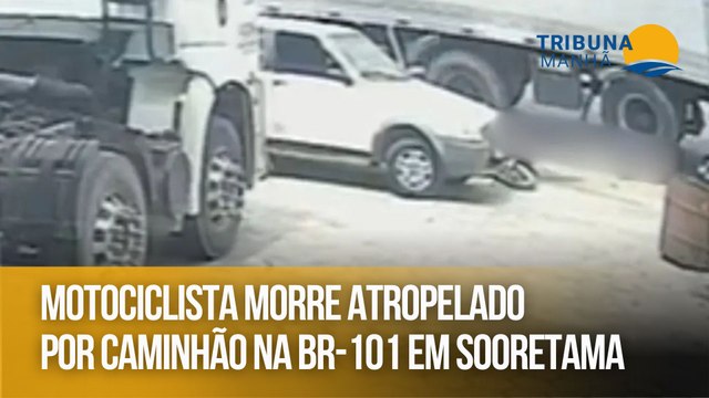 Motociclista morre atropelado por caminhão na BR-101 em Sooretama