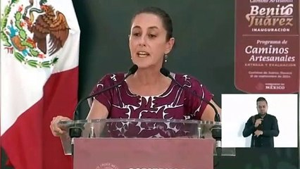 Claudia Sheinbaum promete más caminos artesanales en Oaxaca (VIDEO)