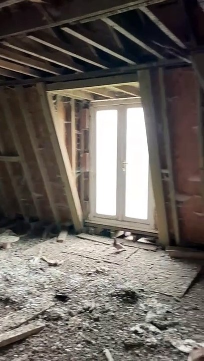 Inside abandoned house before transformation