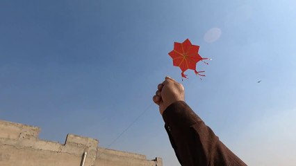 Making A Star Kite with Red Transparent Paper & Bamboo sticks